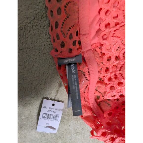 Aerie Womens Lace Bra Bralette L LG Large Pullover New Tag 26.95 Racerback Peach - Picture 3 of 4